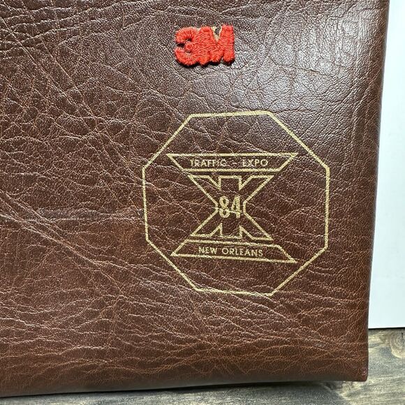 Vintage Traffic Expo 84 New Orleans Brown Vinyl Document Case Portfolio 3M - Picture 2 of 11